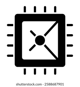 Cpu Glyph Icon Design For Personal And Commercial Use