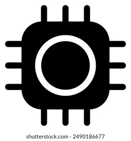 cpu glyph icon vector illustration isolated on white background