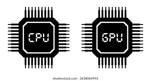 CPU GPU Understanding the Difference Between Central and Graphics Processing Units. Vector icon