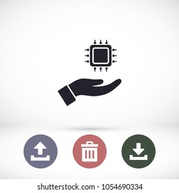 CPU in hand icon
