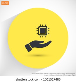 CPU in hand icon