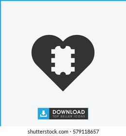 CPU in heart icon illustration isolated vector sign symbol