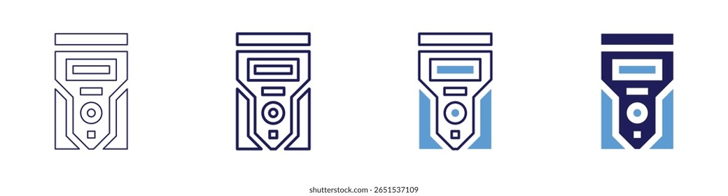 CPU heatsink icon in 4 different styles. Thin Line, Line, Bold Line, Duotone. Duotone style. Editable stroke.