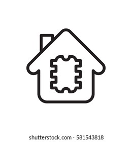 CPU in house icon illustration isolated vector sign symbol