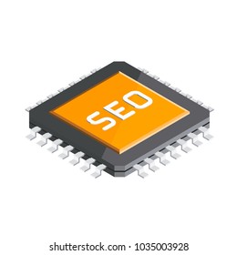 CPU icon in 3D isometric style