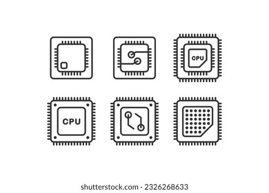 CPU icon. Central processing chip. Vector illustration design.