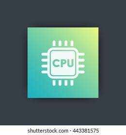 CPU icon, central processing unit, electronic circuit, processor