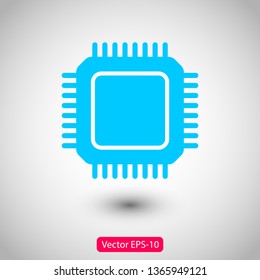 CPU icon. Circuit board icon. 