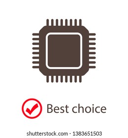 CPU icon. Circuit board icon. 