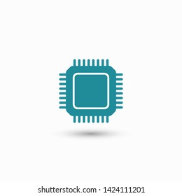 CPU icon. Circuit board icon. 