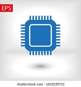 CPU icon. Circuit board icon.