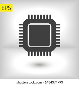 CPU icon. Circuit board icon.