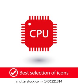 CPU icon. Circuit board icon.