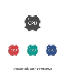 CPU icon. Circuit board icon.