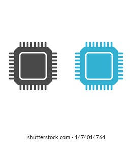 CPU icon. Circuit board icon.