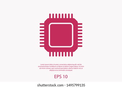 CPU icon. Circuit board icon.