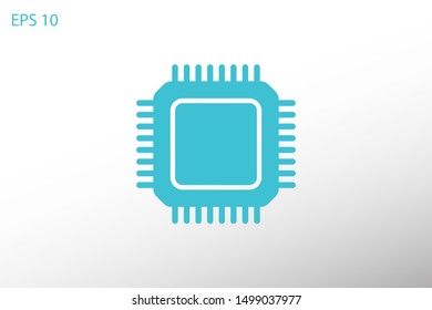 CPU icon. Circuit board icon.