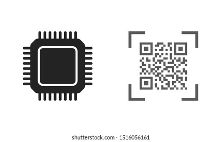 CPU icon. Circuit board icon.