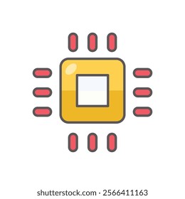 Cpu icon. Computer hardware icon design. vector graphic