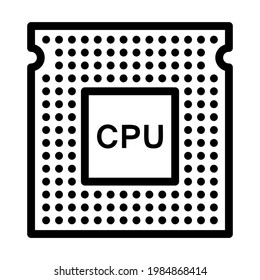 CPU Icon. Editable Bold Outline Design. Vector Illustration.