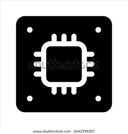 CPU icon. Filled style. Vector.