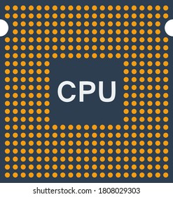 CPU-Symbol Flaches Farbdesign. Vektorgrafik.