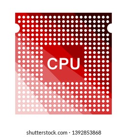 CPU Icon. Flat Color Ladder Design. Vector Illustration.
