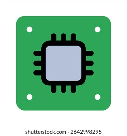 Ícone CPU. Estilo de cor plana.