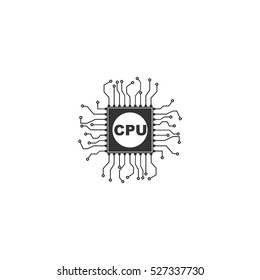 CPU icon flat. Illustration isolated vector sign symbol