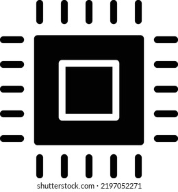 CPU Icon With Glyph Style, Networking Sign And Symbol Isolated On White Background