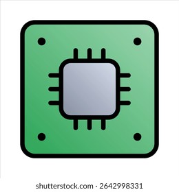 CPU icon. Gradient style. Vector.