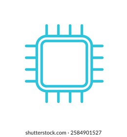 CPU Icon, The Heart of Digital Processing. Isolated on white background. 