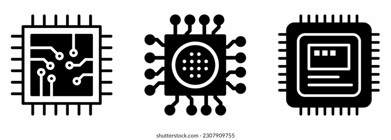 Colección de ilustraciones de iconos Cpu. Ilustración vectorial.