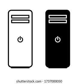 CPU icon illustration isolated vector sign symbol. Vector illustration of computer.