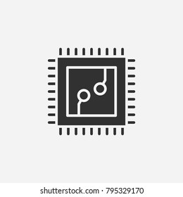 Cpu icon illustration isolated vector sign symbol