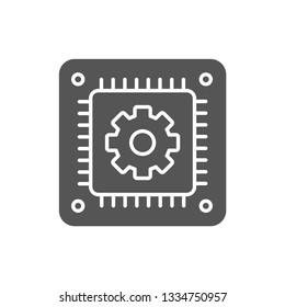 CPU icon isolated on white background. Settings symbol modern, simple, vector, icon for website design, mobile app, ui. Vector Illustration
