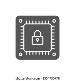 CPU icon isolated on white background. Lock symbol modern, simple, vector, icon for website design, mobile app, ui. Vector Illustration