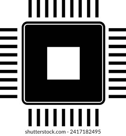 CPU Icon isolated on white background. Vector illustration. Eps10. Vector icon for website design and app