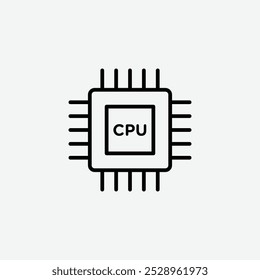 Icono de la CPU aislado en el fondo blanco.