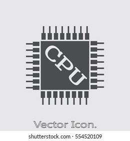 CPU icon isolated sign symbol and flat style for app, web and digital design. Vector illustration.