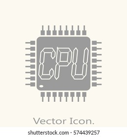 CPU icon isolated sign symbol and flat style for app, web and digital design. Vector illustration.
