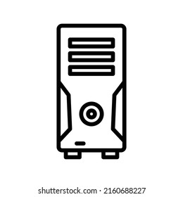 Cpu Icon. Line Art Style Design Isolated On White Background