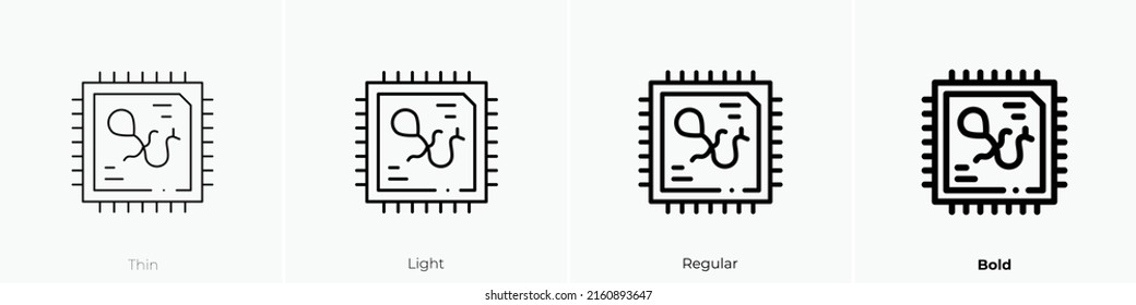 cpu icon. Linear style sign isolated on white background. Vector illustration.
