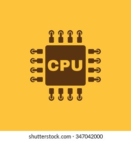 The cpu icon. Microprocessor and processor symbol. Flat Vector illustration