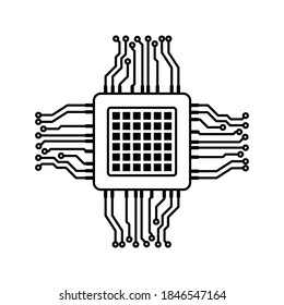 CPU Icon. Mini CPU sign Flat Style. Processor vector icon. vector illustration