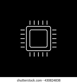 CPU Icon On Black Background