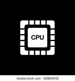 CPU Icon On Black Background