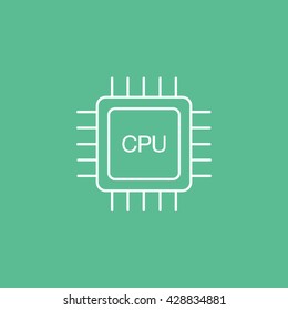 CPU Icon On Green Background