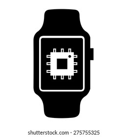 CPU icon on smart watch. vector illustration