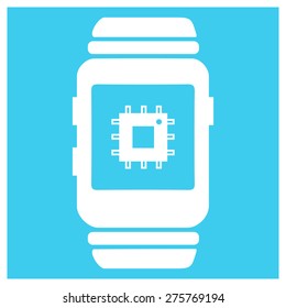 CPU icon on smart watch. vector illustration